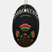 Kenyan Flag Inspiriert Jambo Willkommensdesign Art Keramikornament (Links)
