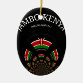 Kenyan Flag Inspiriert Jambo Willkommensdesign Art Keramikornament (Vorne)