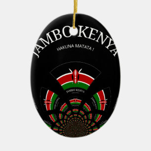 Kenyan Flag Inspiriert Jambo Willkommensdesign Art Keramikornament
