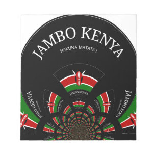 Kenyan Flag Inspiriert Jambo Willkommensdesign Art Notizblock