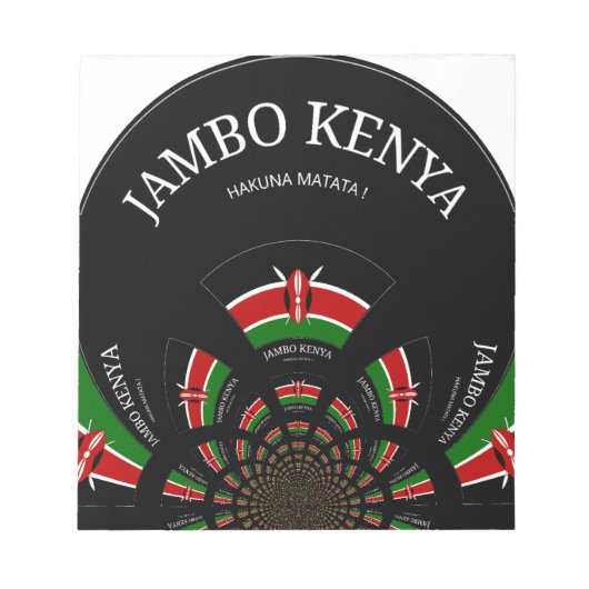 Kenyan Flag Inspiriert Jambo Willkommensdesign Art Notizblock (Vorderseite)