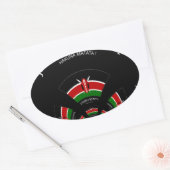 Kenyan Flag Inspiriert Jambo Willkommensdesign Art Ovaler Aufkleber (Umschlag)