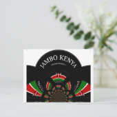 Kenyan Flag Inspiriert Jambo Willkommensdesign Art Postkarte (Stehend Vorderseite)
