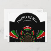Kenyan Flag Inspiriert Jambo Willkommensdesign Art Postkarte (Vorne/Hinten)