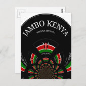 Kenyan Flag Inspiriert Jambo Willkommensdesign Art Postkarte (Vorne/Hinten)
