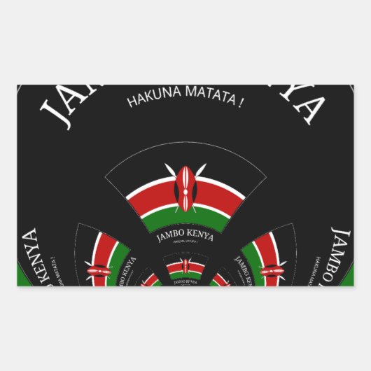 Kenyan Flag Inspiriert Jambo Willkommensdesign Art Rechteckiger Aufkleber (Vorderseite)