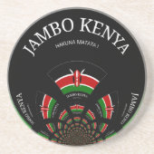 Kenyan Flag Inspiriert Jambo Willkommensdesign Art Sandstein Untersetzer (Vorne)