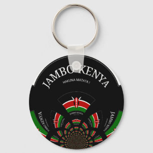 Kenyan Flag Inspiriert Jambo Willkommensdesign Art Schlüsselanhänger