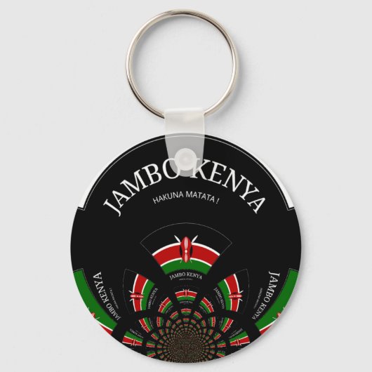 Kenyan Flag Inspiriert Jambo Willkommensdesign Art Schlüsselanhänger (Vorderseite)