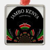 Kenyan Flag Inspiriert Jambo Willkommensdesign Art Silbernes Ornament (Vorne)