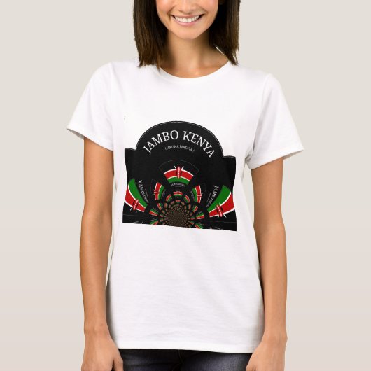 Kenyan Flag Inspiriert Jambo Willkommensdesign Art T-Shirt (Vorderseite)