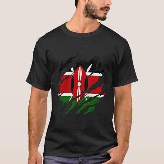 Kenyan Flag Kenya T-Shirt (Vorderseite)