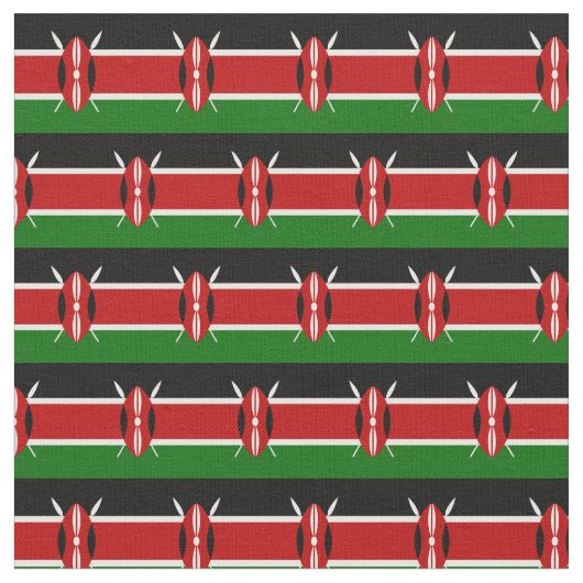Kenyan Flag & Kenya Trendy Fabric /mode Stoff (Nahaufnahme)