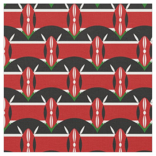 Kenyan Flag & Kenya Trendy Fabric /mode Stoff (Nahaufnahme)