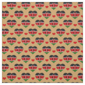 Kenyan Flag & Red Heart Modefabrik /Kenia Stoff (Muster)