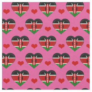 Kenyan Flag & Red Heart Modefabrik /Kenia Stoff