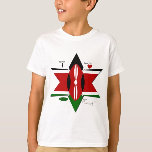 Kenyan Flag Safari Design: Liste der Bucket-Server T-Shirt (Vorderseite)