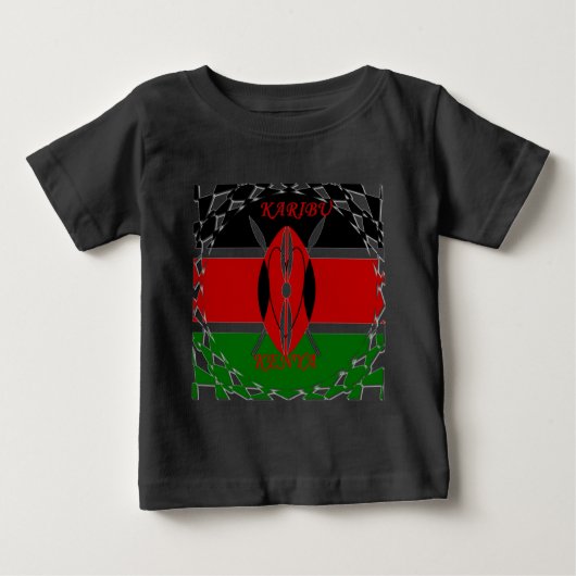 Kenyan Flag Unity: Tuko Pamoja Design Baby T-shirt (Vorderseite)