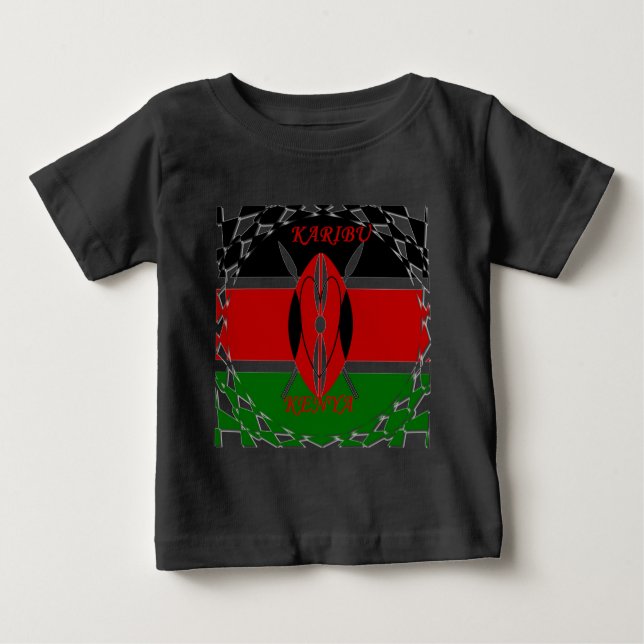 Kenyan Flag Unity: Tuko Pamoja Design Baby T-shirt (Vorderseite)