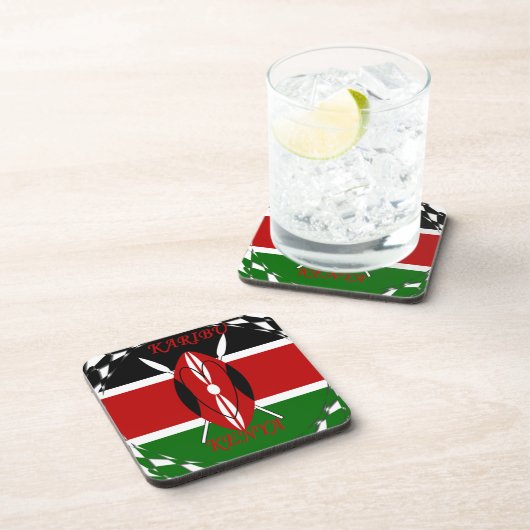 Kenyan Flag Unity: Tuko Pamoja Design Untersetzer (Rechte Seite)
