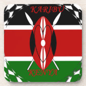 Kenyan Flag Unity: Tuko Pamoja Design Untersetzer (Vorderseite)
