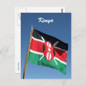 Kenyan-Flagge Postkarte (Vorne/Hinten)