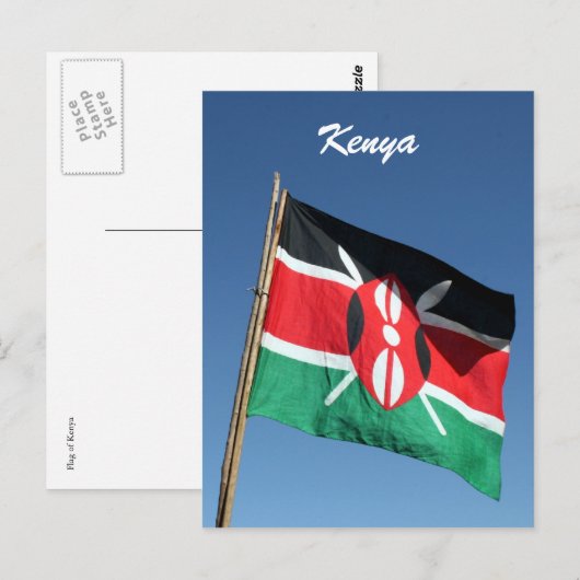 Kenyan-Flagge Postkarte (Vorne/Hinten)
