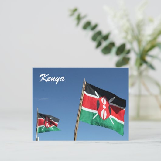 kenyan flags postkarte (Stehend Vorderseite)