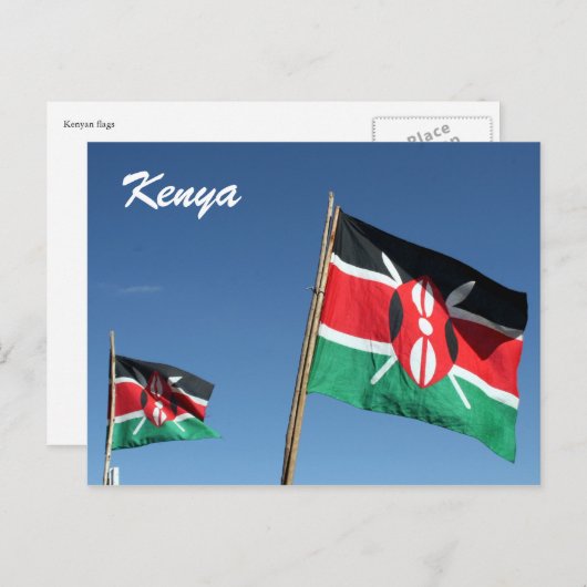 kenyan flags postkarte (Vorne/Hinten)