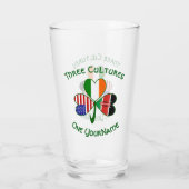 Kenyan Irish American Flag Kleeblatt Personalisier Glas (Rückseite)
