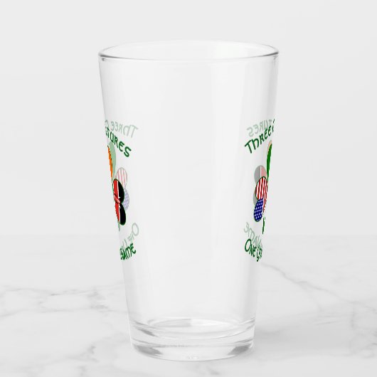 Kenyan Irish American Flag Kleeblatt Personalisier Glas (Links)
