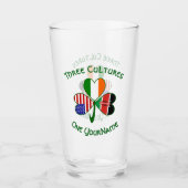 Kenyan Irish American Flag Kleeblatt Personalisier Glas (Vorderseite)