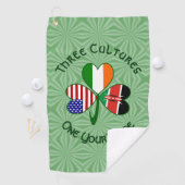 Kenyan Irish American Flags Kleeblatt Personalisie Golfhandtuch (Insitu)