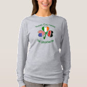 Kenyan Irish American Flags Kleeblatt Personalisie T-Shirt (Vorderseite)