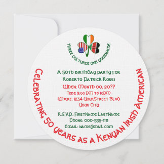 Kenyan Irish American Shamrock Birthday Einladung