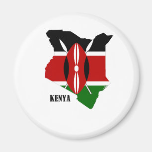 Kenyan-Karte und Flagge Magnet