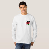Kenyan-Karte und Flagge sleeved lang das T-Shirt (Vorne ganz)