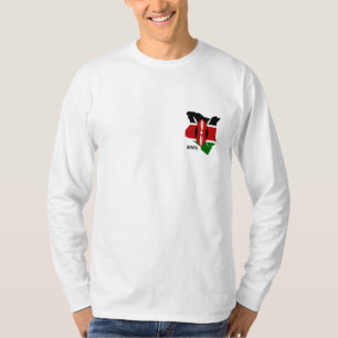 Kenyan-Karte und Flagge sleeved lang das T-Shirt
