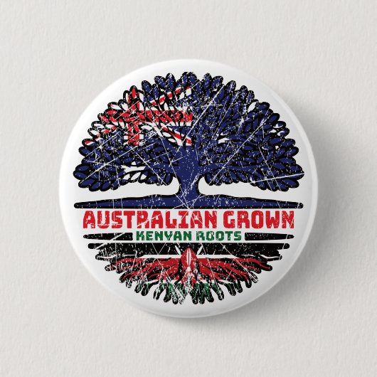 Kenyan Kenya Australian Australia Tree Roots Flag Button (Vorderseite)