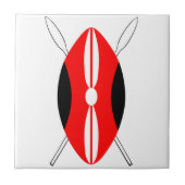 Kenyan Maasai Schild Fliese (Vorderseite)