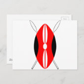 Kenyan Maasai Shield Postkarte (Vorne/Hinten)