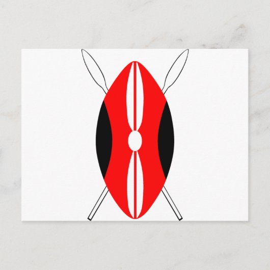 Kenyan Maasai Shield Postkarte (Vorderseite)
