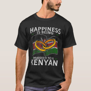 Kenyan Marriage Kenya Verheiratet Heritage Flag Ro T-Shirt