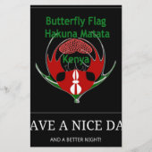 Kenyan Schild Design: Schmetterlingsflagge. Briefpapier (Vorderseite)