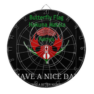 Kenyan Schild Design: Schmetterlingsflagge. Dartscheibe