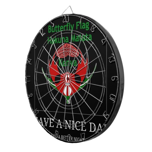 Kenyan Schild Design: Schmetterlingsflagge. Dartscheibe (Vorderseite rechts)