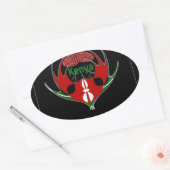 Kenyan Schild Design: Schmetterlingsflagge. Ovaler Aufkleber (Umschlag)