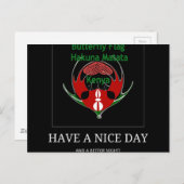 Kenyan Schild Design: Schmetterlingsflagge. Postkarte (Vorne/Hinten)