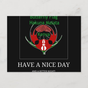 Kenyan Schild Design: Schmetterlingsflagge. Postkarte