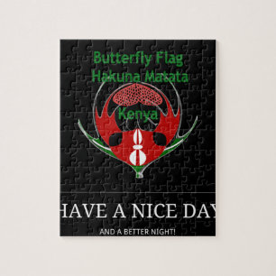 Kenyan Schild Design: Schmetterlingsflagge. Puzzle